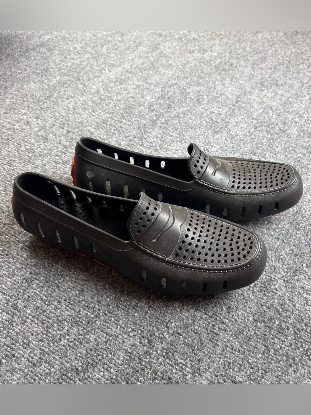 FLOAFERS Men’s Black/Red Country Club Loafer Water Shoes size: 11